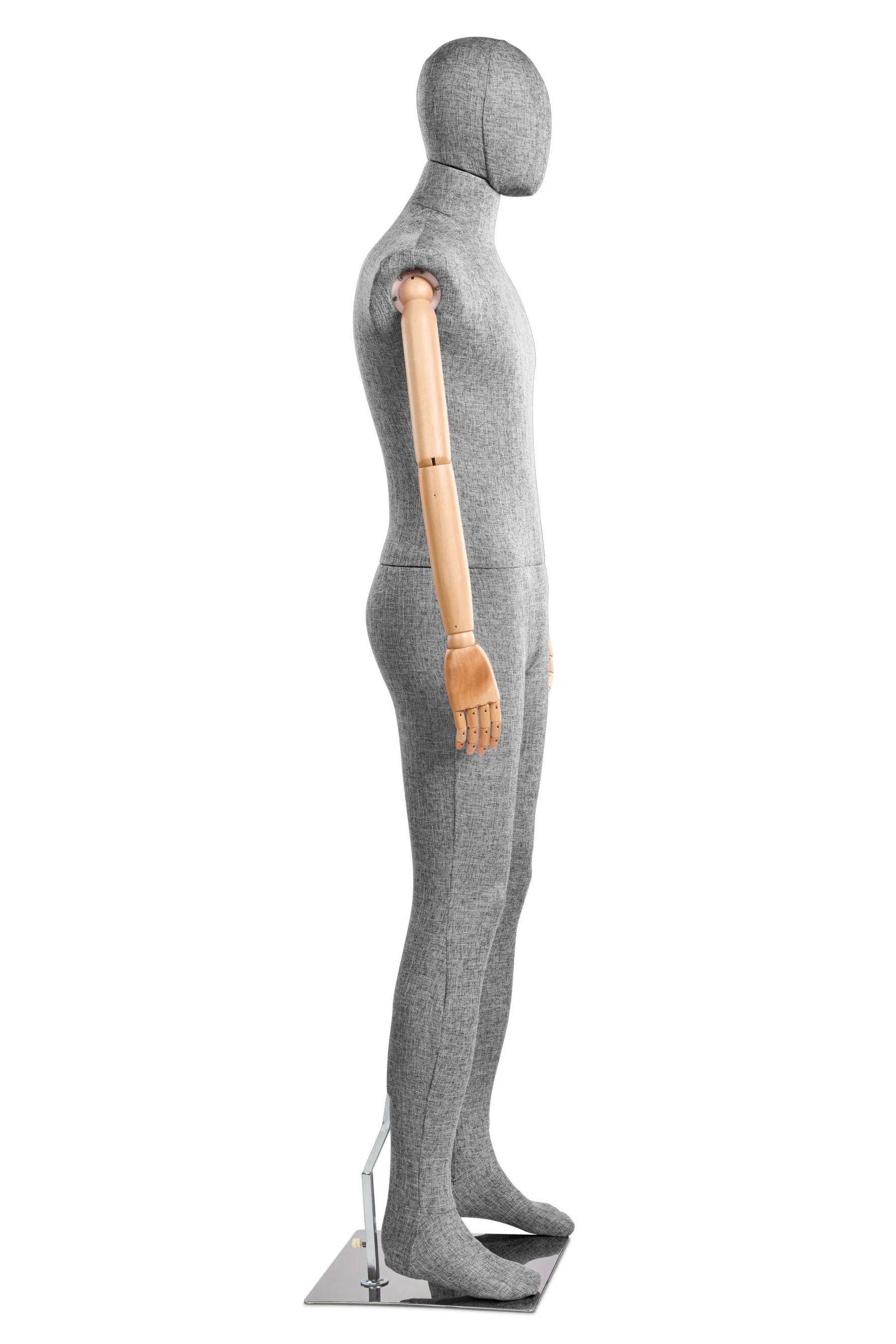 Male Fabric Wrapped Mannequin in Standing or Sitting Pose w/ Articulating Arms (WP Series) - Image 78