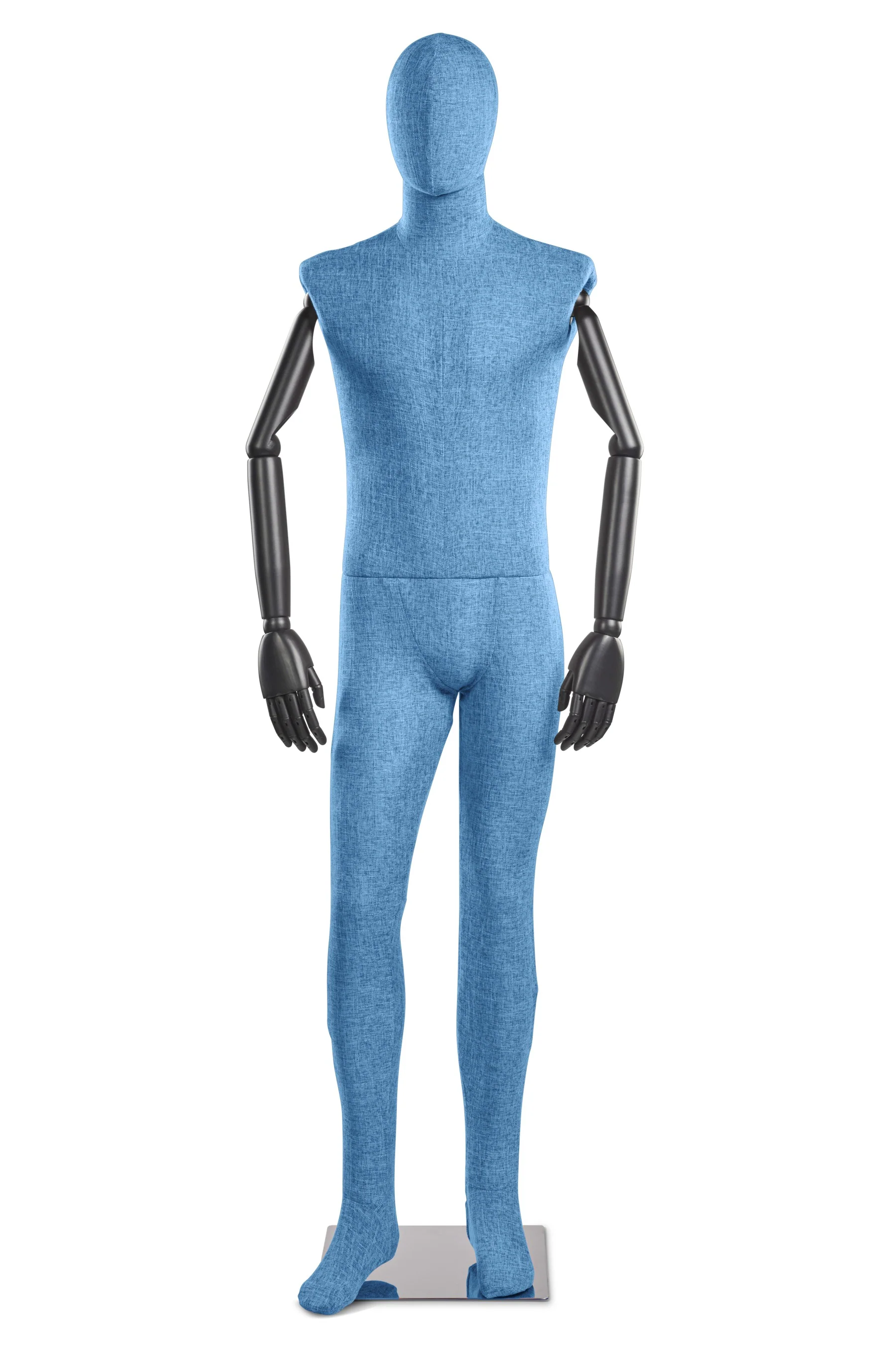 Male Fabric Wrapped Mannequin in Standing or Sitting Pose w/ Articulating Arms (WP Series) - Image 94